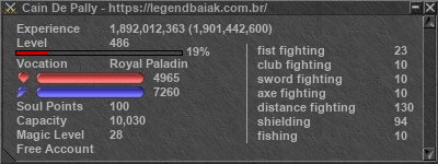 Signature for player Cain De Pally